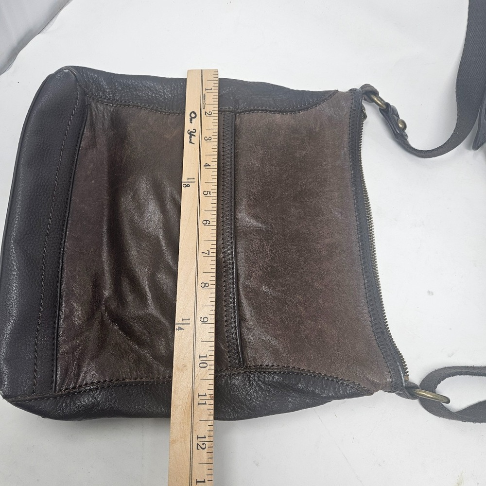 The Sak Lucia Women's Leather Purse Brown Patchwork Crossbody Shoulder Bag - Picture 8 of 9